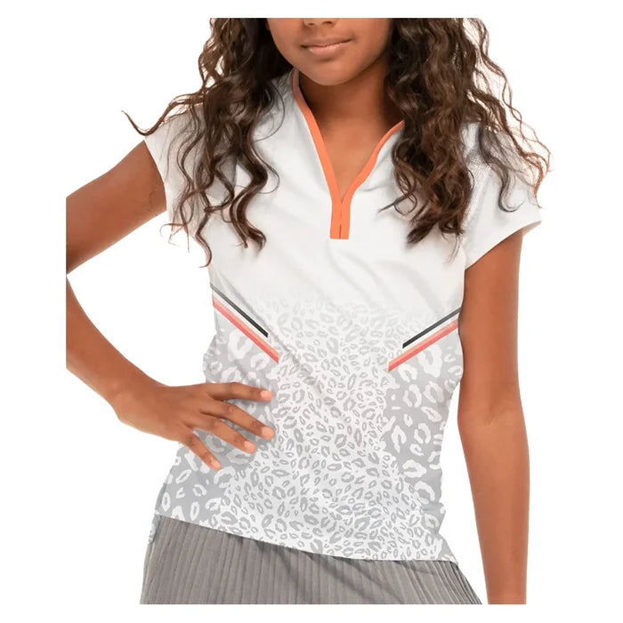 Girls' Wild Cat Short Sleeve Top White