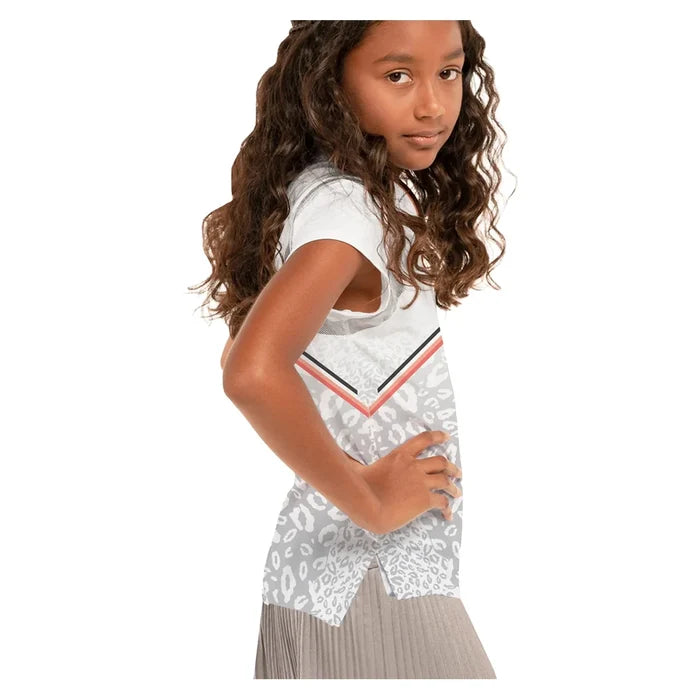 Girls' Wild Cat Short Sleeve Top White