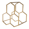Gold Honeycomb Triple Bottle Wine Holder