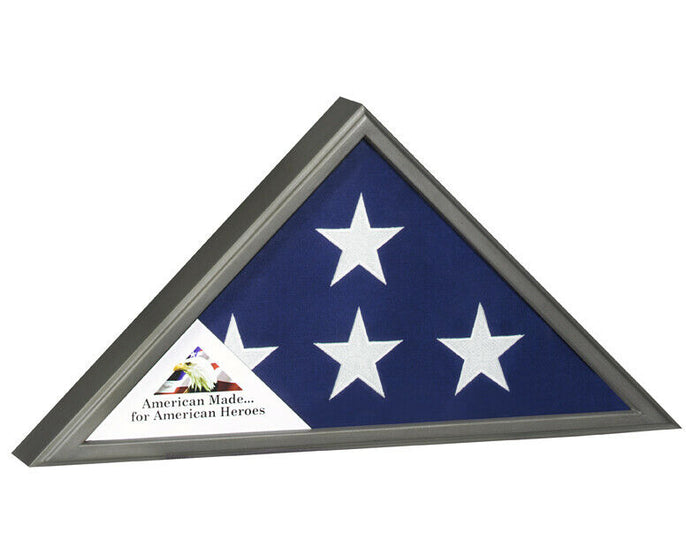 Gunmetal Veteran Flag Case for 5' X 9.5' Flag, Cremation Urn Base Available