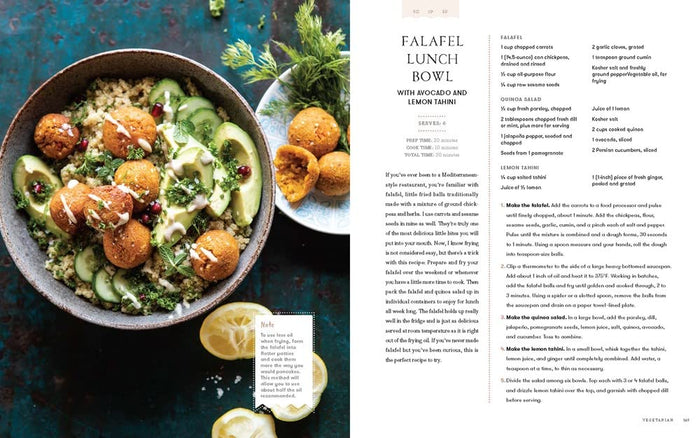 Falafel served on a plate from the Half Baked Harvest Super Simple cookbook by Penguin Random House LLC.