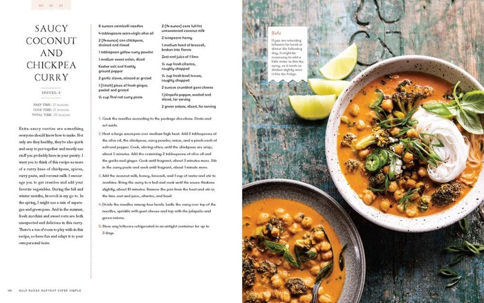 Coconut curry dish from Half Baked Harvest Super Simple cookbook, featuring vibrant ingredients and a flavorful presentation.