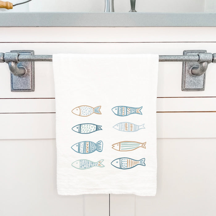 Hand Drawn Fish - Cotton Tea Towel