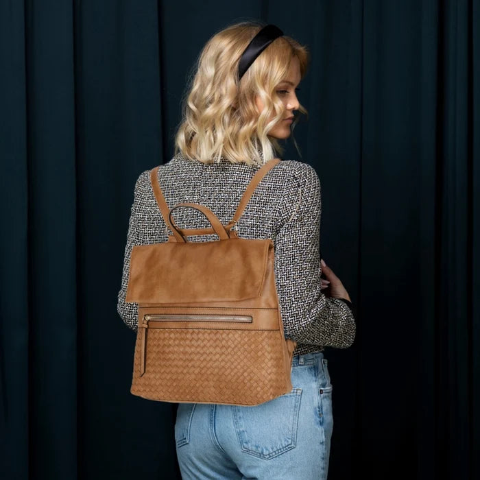 Helena Woven Flap Backpack
