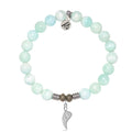 Hemimorphite Gemstone Bracelet with Angel Blessings Sterling Silver Charm