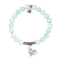 Hemimorphite Gemstone Bracelet with Angel Love Sterling Silver Charm