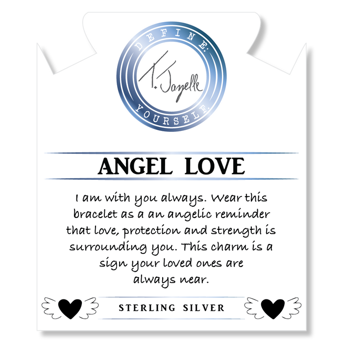 Hemimorphite Gemstone Bracelet with Angel Love Sterling Silver Charm