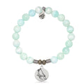 Hemimorphite Gemstone Bracelet with Cardinal Sterling Silver Charm