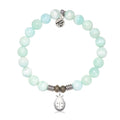 Hemimorphite Gemstone Bracelet with Ladybug Sterling Silver Charm