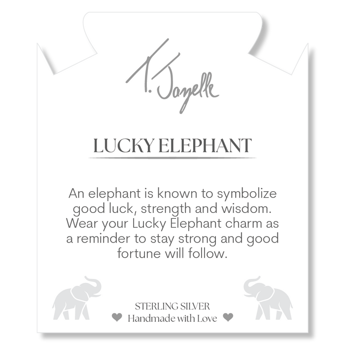 Hemimorphite Gemstone Bracelet with Lucky Elephant Sterling Silver Charm