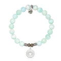 Hemimorphite Gemstone Bracelet with Prayers of Angels Sterling Silver Charm