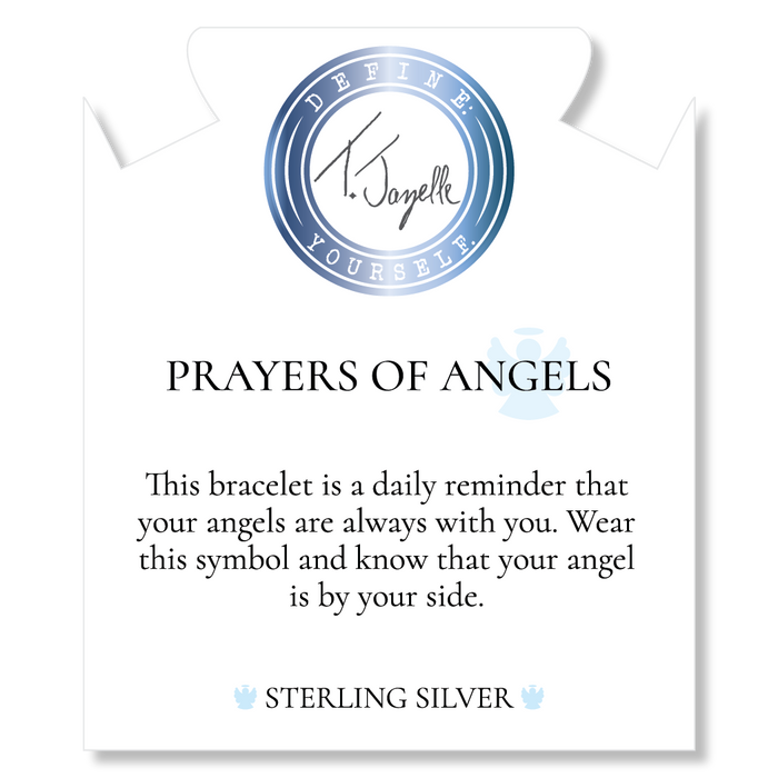 Hemimorphite Gemstone Bracelet with Prayers of Angels Sterling Silver Charm