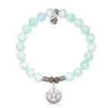 Hemimorphite Gemstone Bracelet with Sand Dollar CZ Sterling Silver Charm