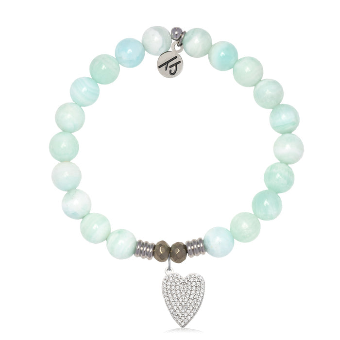 Hemimorphite Gemstone Bracelet with You are Loved Sterling Silver Charm