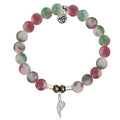 Holiday Jade Gemstone Bracelet with Angel Blessings Sterling Silver Charm