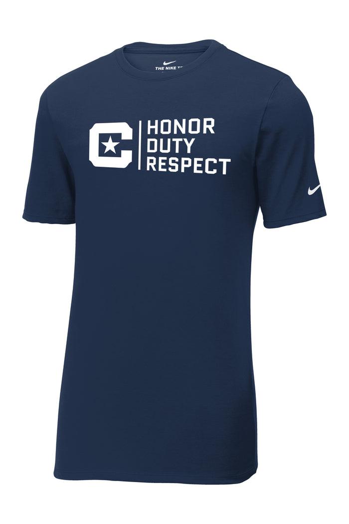 Honor Duty Respect Nike Dri-FIT Cotton/Poly Tee-College Navy