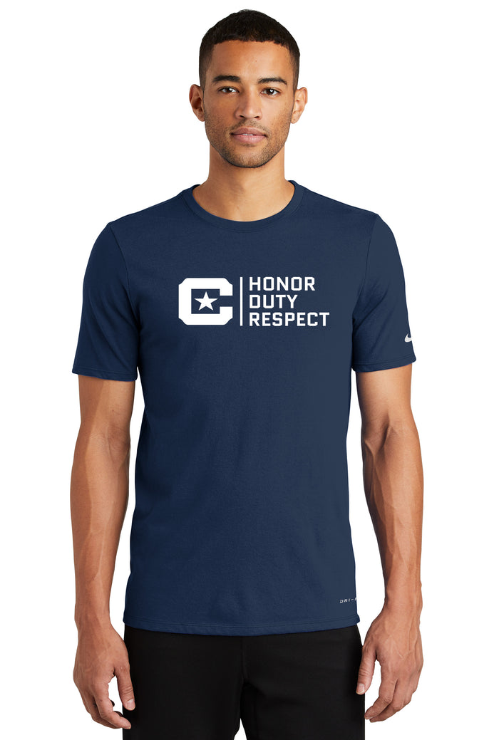 Honor Duty Respect Nike Dri-FIT Cotton/Poly Tee-College Navy