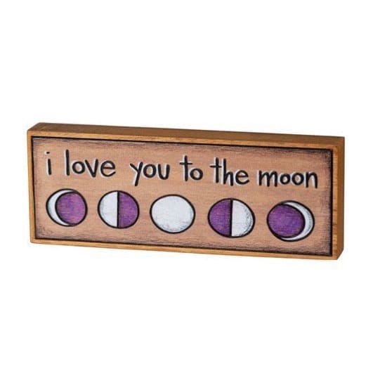 I Love you the Moon Boxed Sign