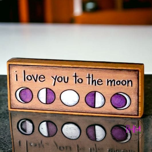 I Love you the Moon Boxed Sign