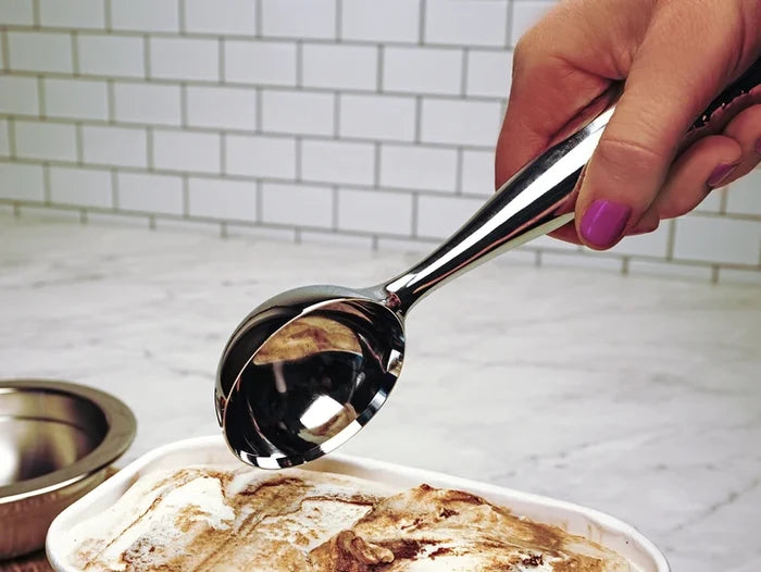 RSVP International ice cream scoop from 1103 BAKING TOOLS collection, stainless steel handle and scoop for serving ice cream.