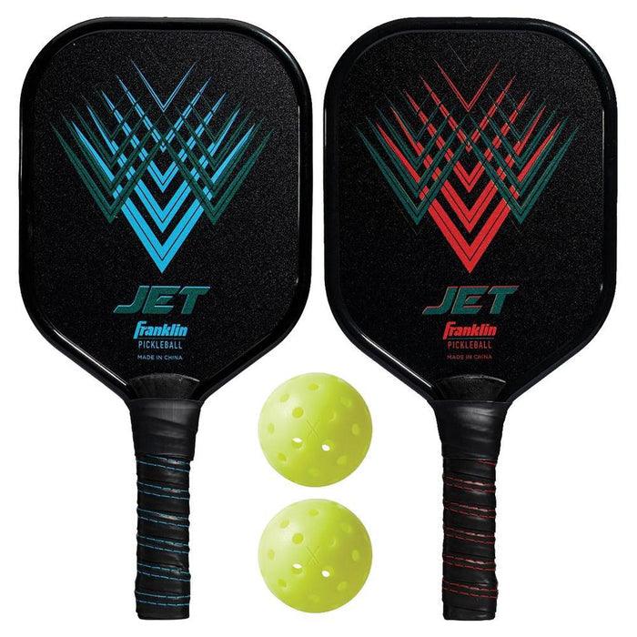 Jet Aluminum Pickleball Paddles and Balls 2 Player Set