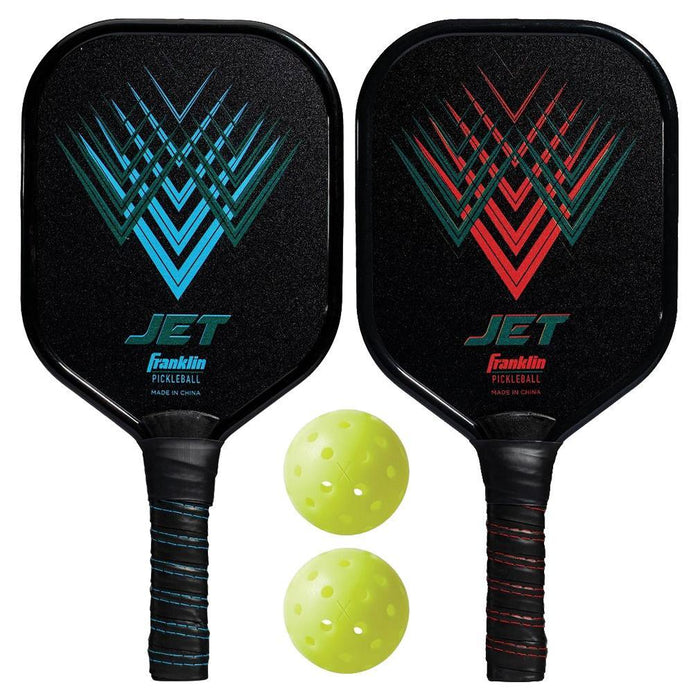 Jet Aluminum Pickleball Paddles and Balls 2 Player Set