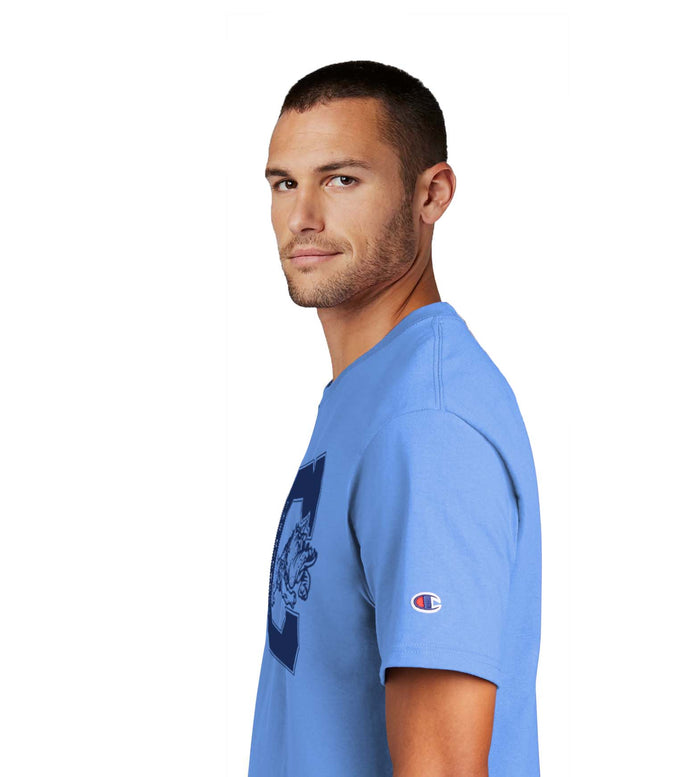 Jumping Bulldog Champion Jersey Tee-Light Blue