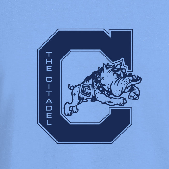 Jumping Bulldog DryBlend T-Shirt- Ash-Carolina Blue