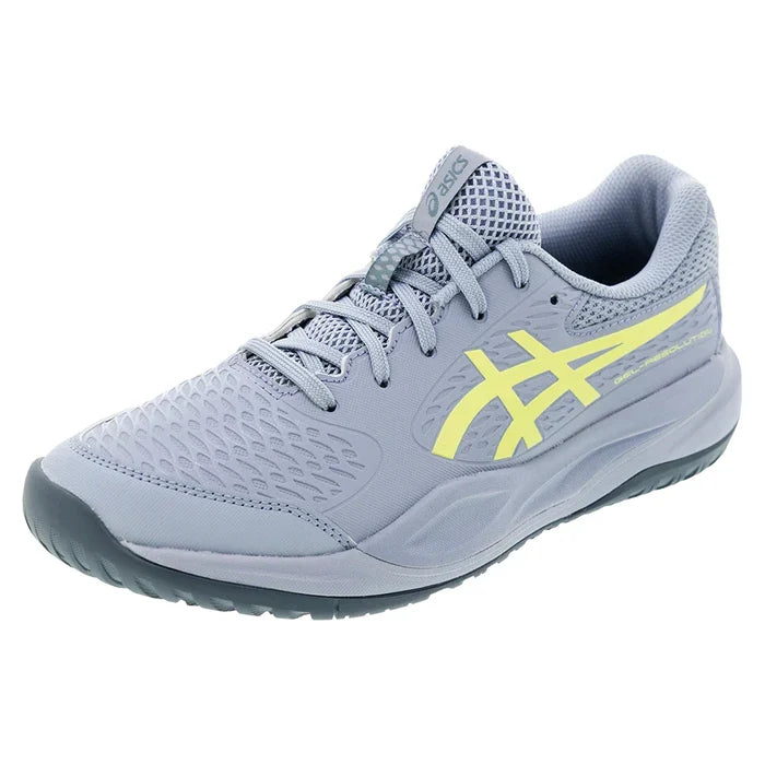 Juniors` GEL-Resolution X GS Shoes Grey Blue and Pistachio