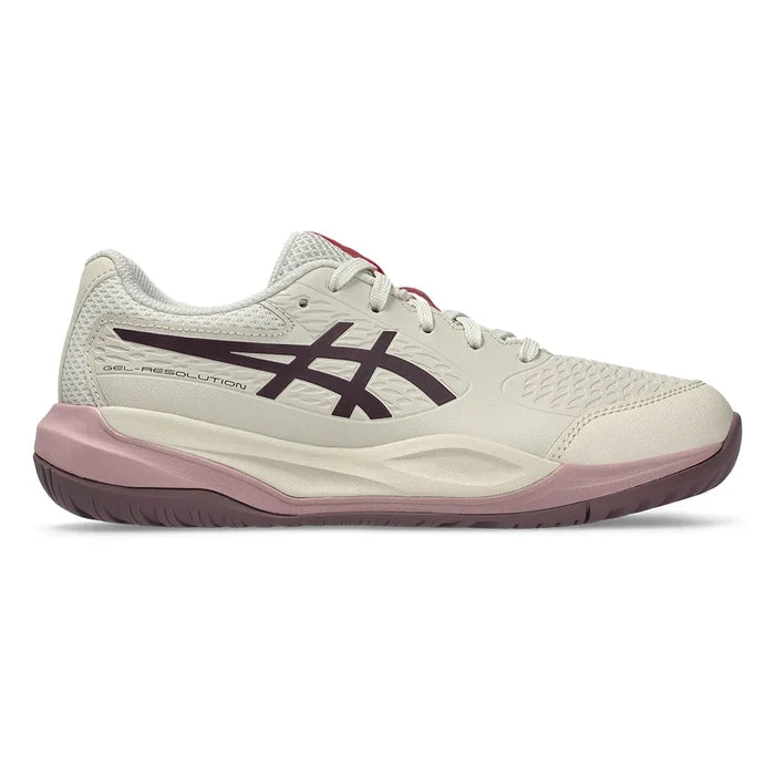 Juniors' GEL-Resolution X GS Shoes Soft Oat and Dark Aubergine