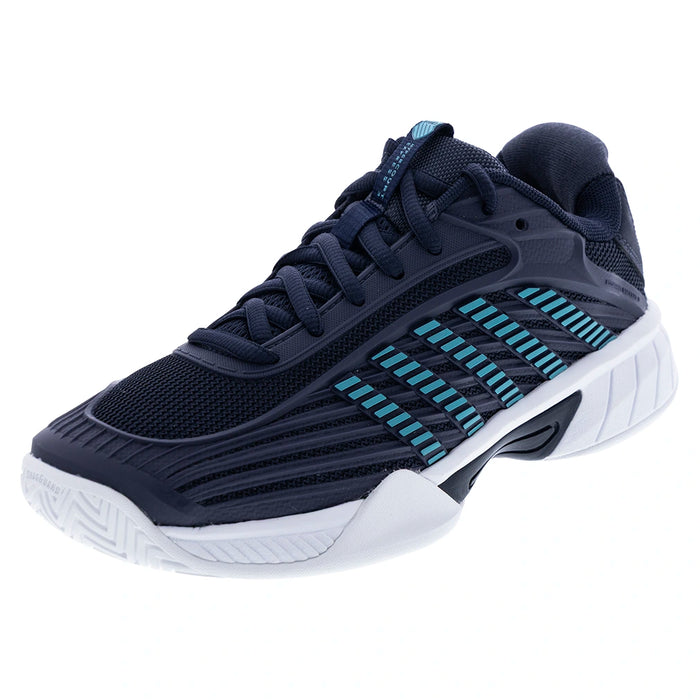 Juniors Hypercourt Express 3 Shoes Carbon and Baltic