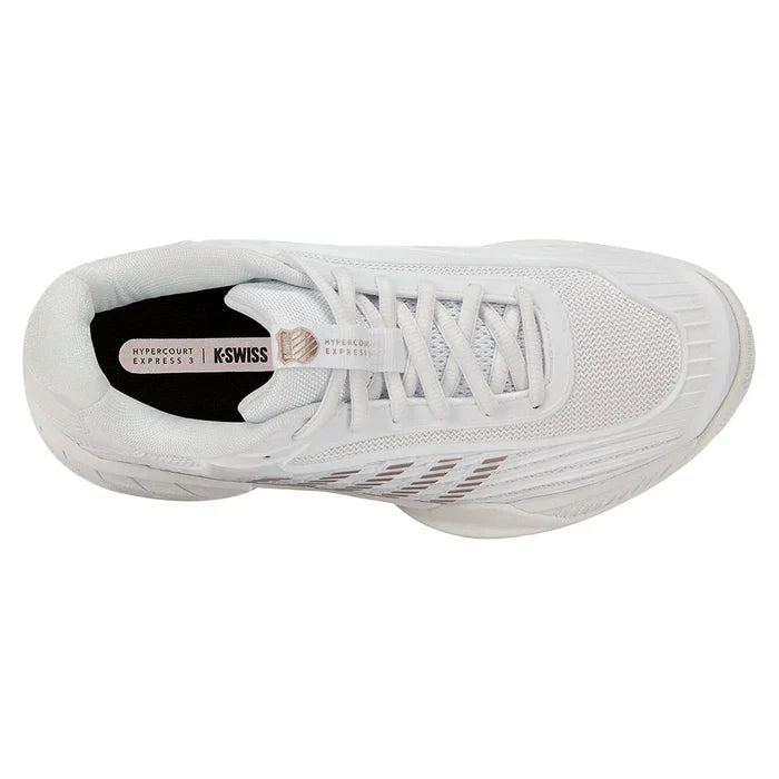 Juniors Hypercourt Express 3 Shoes White and Rose Gold