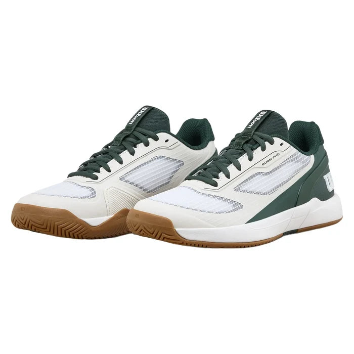 Juniors' RUSH PRO 5 Shoes White and Sycamore, Wilson, White/Sycamore, Pickleball Express, WRS341490U-F26-WHITE-SYCAMORE-1