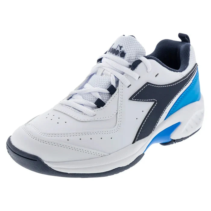 Juniors' S. Challenge 5 SL Court Shoes White and Blue Corsair