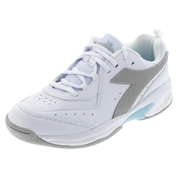 Juniors' S. Challenge 5 SL Court Shoes White and Silver