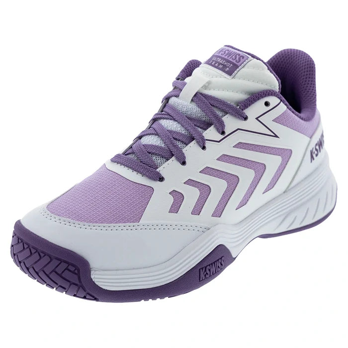 Juniors' Ultrashot Team 2 Court Shoes White and Purple Haze