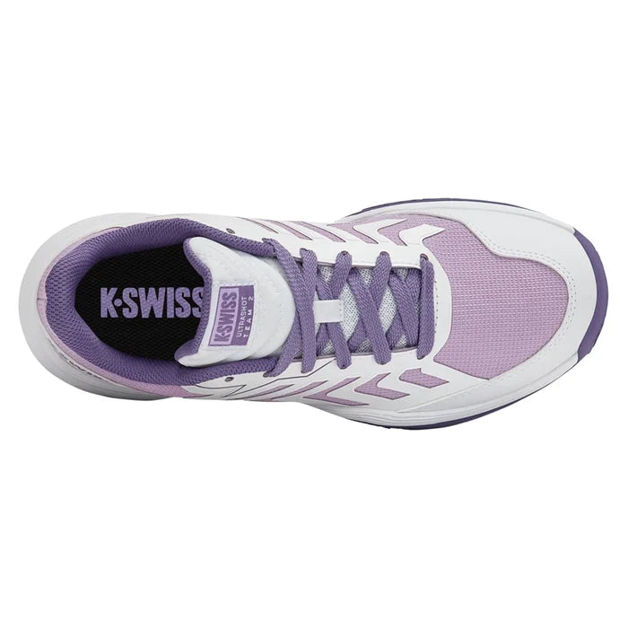 Juniors' Ultrashot Team 2 Court Shoes White and Purple Haze