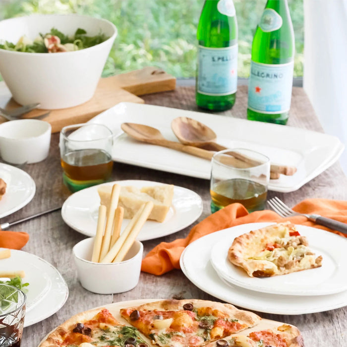 Vietri Lastra rectangular platter from 2206 Serveware collection, white ceramic serving dish for food presentation.