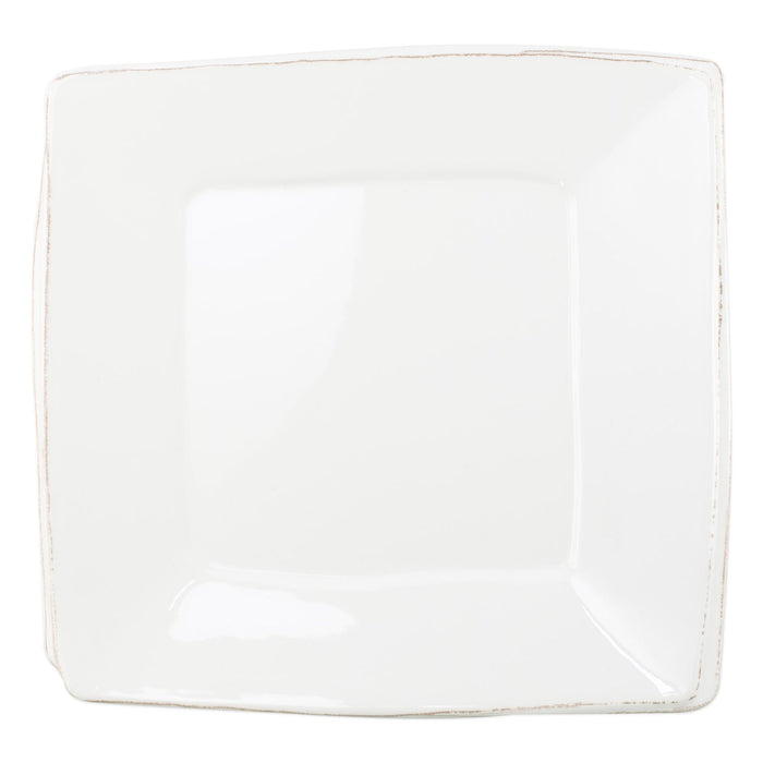 Vietri Lastra Square Platter from 2206 Serveware collection, white ceramic with textured square design, suitable for serving dishes.