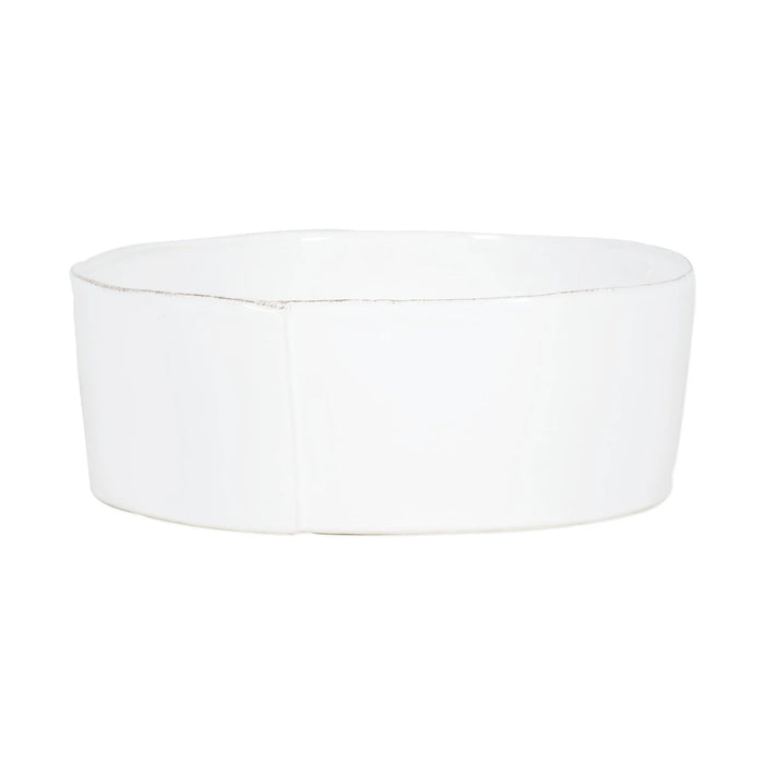 Vietri Lastra White Large Serving Bowl from 2206 Serveware, showcasing a sleek ceramic design perfect for serving dishes.