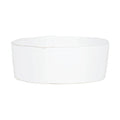 Vietri Lastra White Large Serving Bowl from 2206 Serveware, showcasing a sleek ceramic design perfect for serving dishes.
