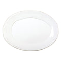 Vietri Lastra White small oval platter from the 2206 Serveware collection, rectangular ceramic serving dish with a smooth finish.