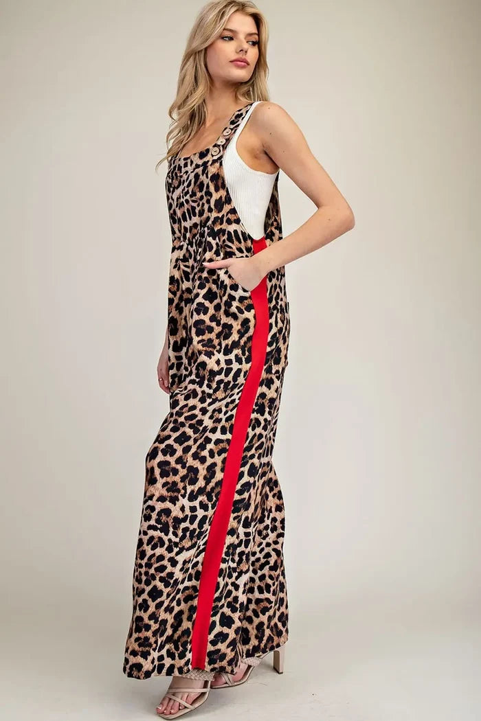 Leopard Printed Side Track Jumpsui
