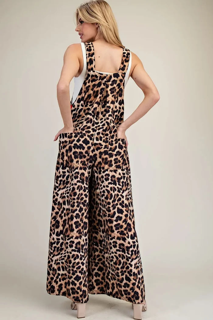 Leopard Printed Side Track Jumpsui