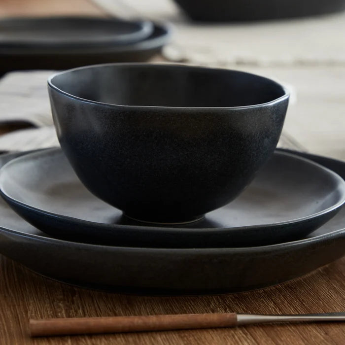 Costa Nova Livia Soup Cereal Bowl in black, 2201 dinnerware, featuring a sleek, modern design perfect for soups and cereals.