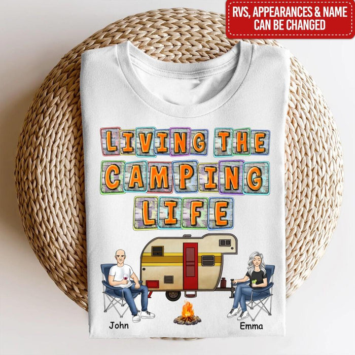 Living The Camping Life - Personalized Camping Shirt - Camping Life - Happy Campers