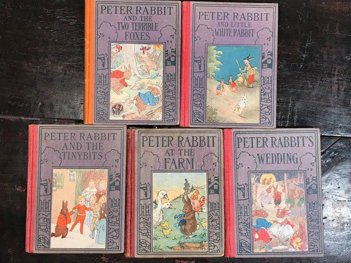 LOT OF 6 PETER RABBIT Books - ALTEMUS Publishers, 1920s - Illustrated Fairytales