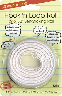 Magic Mounts Hook N' Loop Roll 3/4" x 30" Self Sticking Roll (MM 3256)