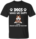 Make Me Happy, Humans Make My Head Hurt, Dog Lover, Personalized T-shirt Sweatshirt Dark