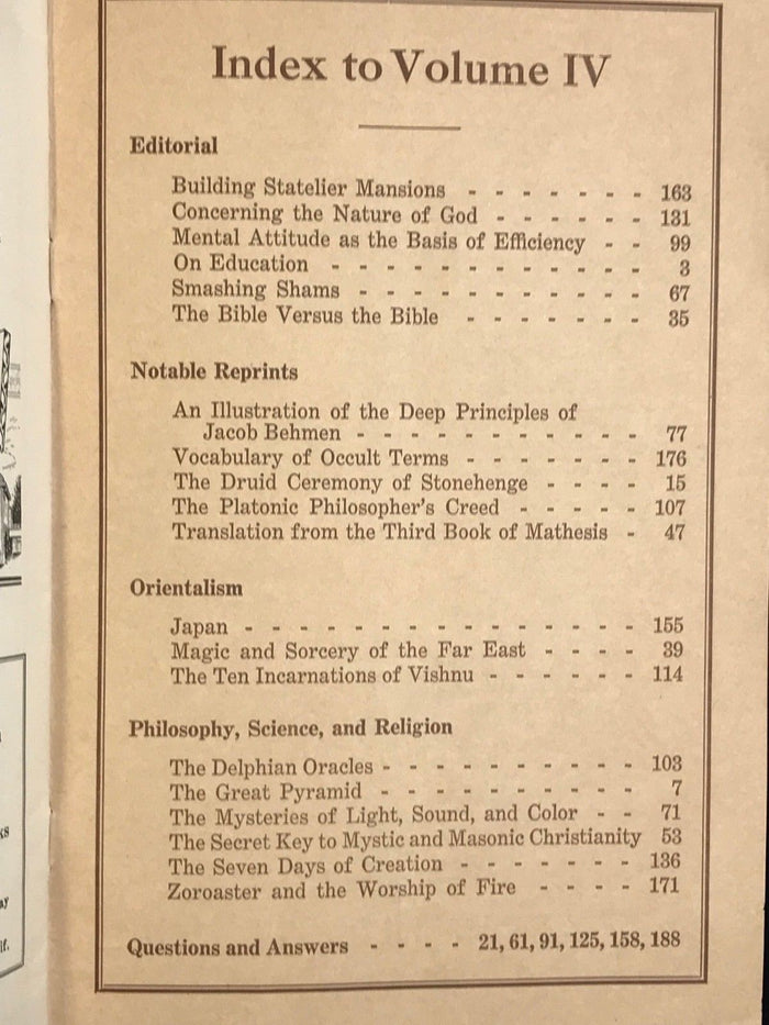 MANLY P. HALL - THE ALL-SEEING EYE, 1927 - OCCULT MYSTICISM SPIRITISM MAGAZINE